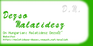 dezso malatidesz business card